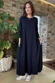 Made in Italy Oscar Midaxi Swing Dress Black